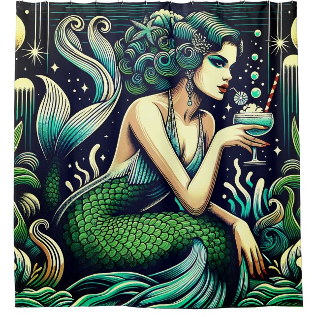 Cortina Para Box "Noite no Salão da Sereia" (Frente)