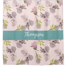 Nome da família moderna floral Linda Script rosa,