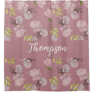 Cortina Para Box Nome da família moderna na moda de um guião floral