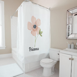 Cortina Para Box Nome da Flor de Aquarela Corada