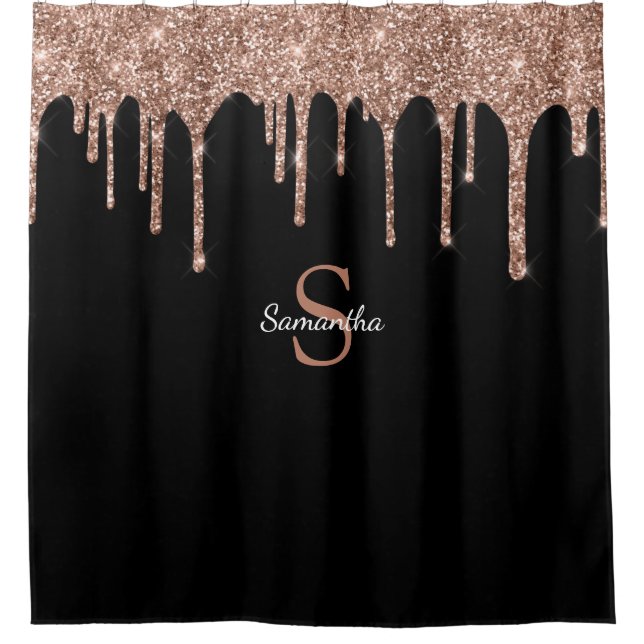 Cortina Para Box Nome do Monograma do Sparkle Glitter Glitter Doura (Frente)