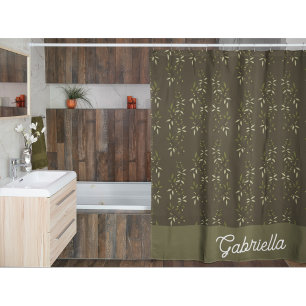 Cortina Para Box Nome do padrão de oliveira country francês verde s