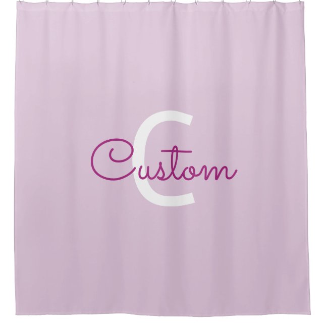 Cortina Para Box Nome do Script & Monograma | Magenta e Roxo Claro (Frente)