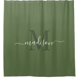 Cortina Para Box Nome inicial personalizável com Loden Green
