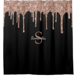 Cortina Para Box Nome Monograma Brilho com Pingos de Glitter Rosa D