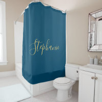 Nome Monograma Dourado Blue Classy Elegante Person
