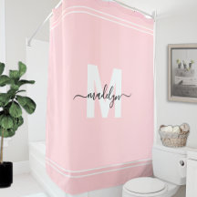 Nome Monograma Elegante Personalizado Rosa Corado