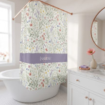 Nome Monograma Flor Silvestre Boho Lavanda Papoula
