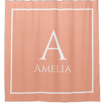 Nome personalizado elegante Monograma Peach e bran