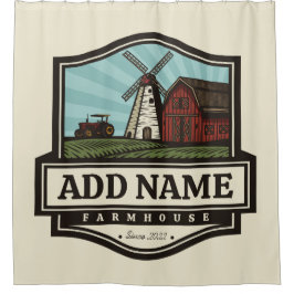 Cortina Para Box NOME Personalizado Farmhouse Rustic Farmhouse Old 