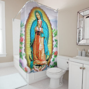 Cortina Para Box Nossa Senhora de Guadalupe Floral