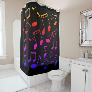 Cortina Para Box Notas de música Cores do arco-íris
