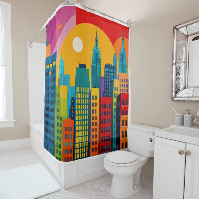 Cortina Para Box Nova York Pop Art (In Situ)