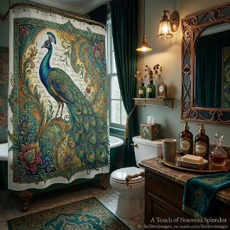Cortina Para Box Novo esplendor vintage floral paisley pavão