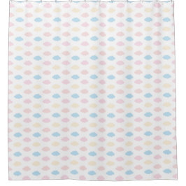 Cortina Para Box Nuvens de Cores Pastéis Rosa Azul Amarelo Moderno