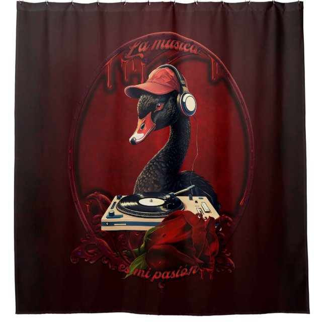 Cortina Para Box O cisne negro, simbolizando a criatividade (Frente)