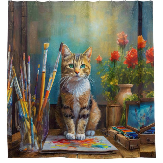 Cortina Para Box O Gato Artístico (Frente)