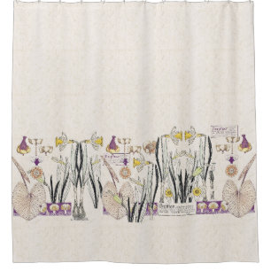 Cortina Para Box O vintage francês de Nouveau da arte floresce a