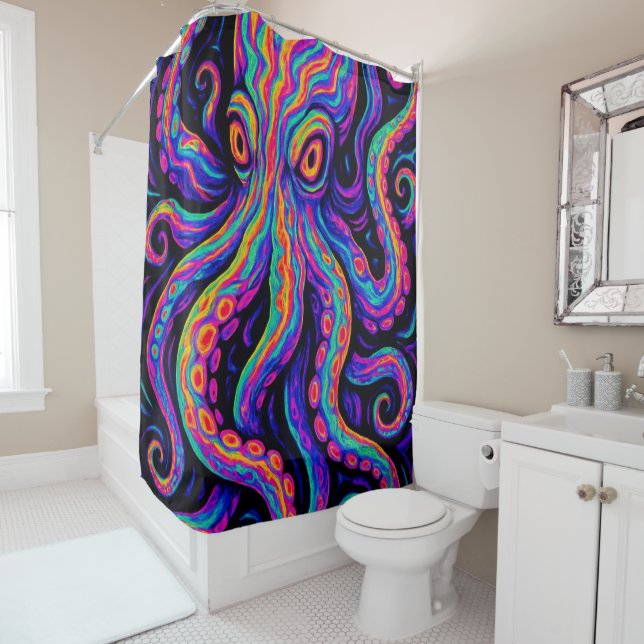 Cortina Para Box Octopus Colorido Trippy (In Situ)