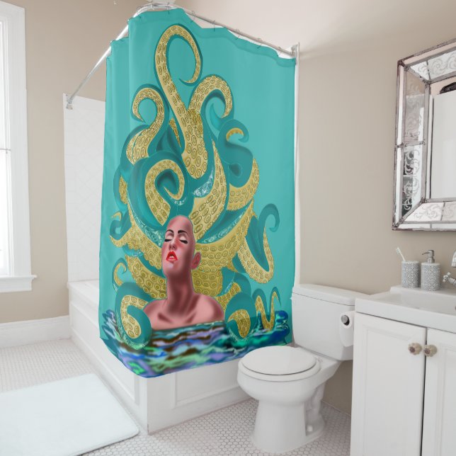 Cortina Para Box Octopus Girl Art (In Situ)