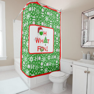 Cortina Para Box Oh, Que Belo Natal Pickleball Green Ho Ho Ho Ho Ho