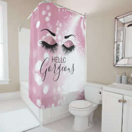 Cortina Para Box Olá, Belíssimos Olhos Cinzentos Rosa