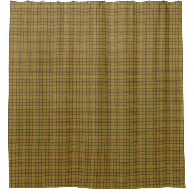Cortina Para Box Olive Gray Brown Tartan Plaid Rustic (Frente)