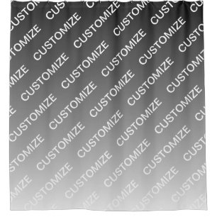 Cortina Para Box Ombre & Padrão de Texto (cor mutável) Cinza