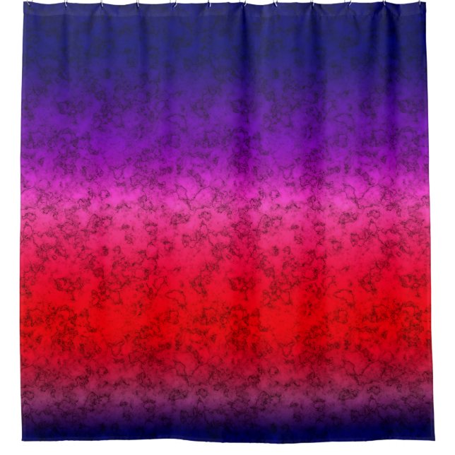 Cortina Para Box Ombre vermelho-azul (Frente)