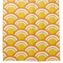 Onda Japonesa Seigaiha Padrão Amarelo Laranja