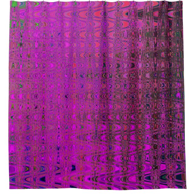 Cortina Para Box Ondas Abstratas Magenta Retro Boomerang (Frente)