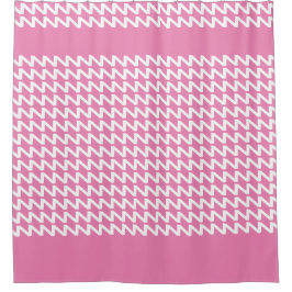 Cortina Para Box Ondas Nítidas Modernas, Rosa e Branca