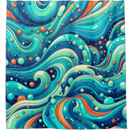 Cortina Para Box "Ondas Psicodélicas do Oceano"