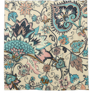 Cortina Para Box Oriental Paisley: Elegância Têxtil Estilizada.