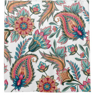 Cortina Para Box Oriental Paisley: Vintage Floral Sem Seiva