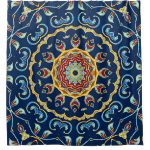 Cortina Para Box Oriental Watercolor Floral Mandala