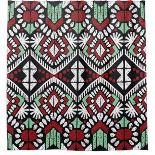 Cortina Para Box Ornamento geométrico do folclore Ikat. Tribal Ét