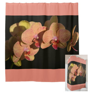 Cortina Para Box Orquídeas, cor-de-coral, floral fotográfico