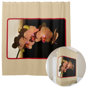 Cortina Para Box Orquídeas Coral Amarelo Rosa Fotográfico Floral Be