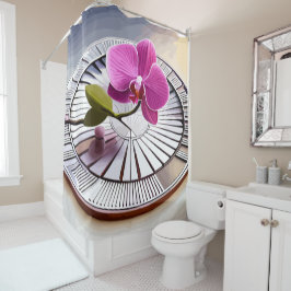 Cortina Para Box Orquídeas Rosa Expectativas em Prata