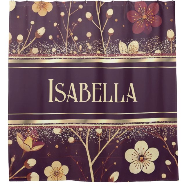 Cortina Para Box Ouro Brilhante: Delicar Sinfonia Floral (Frente)