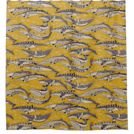 Cortina Para Box ouro de baleias minadas