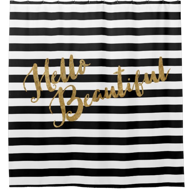 Cortina Para Box Ouro Hello Lindos Stripes (Frente)