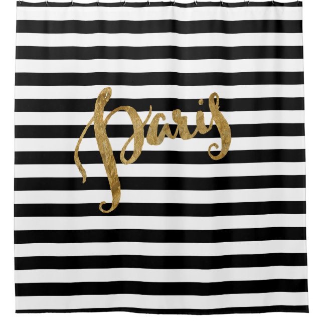 Cortina Para Box Ouro Paris Stripes (Frente)