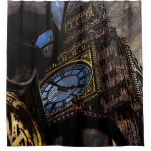 Cortina Para Box Ouro / Torre Negra Big Ben London
