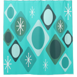 Cortina Para Box Ouros Ovais Starbursts Turquoise