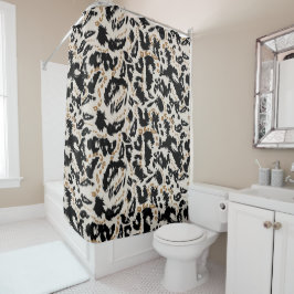 Cortina Para Box Padrão Abstrato de Leopardo Africano Boêmio