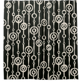 Cortina Para Box Padrão abstrato elegante preto e branco