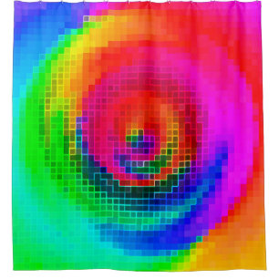 Cortina Para Box padrão abstrato, papel de parede geométrico multic