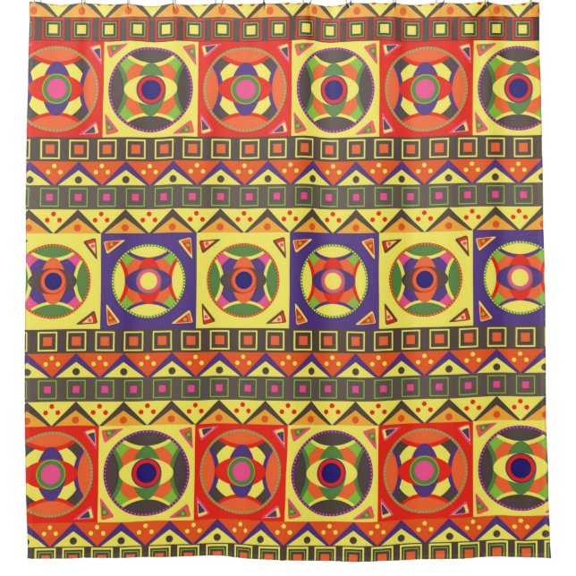 Cortina Para Box Padrão Africano Invisível abstrato com Ge (Frente)